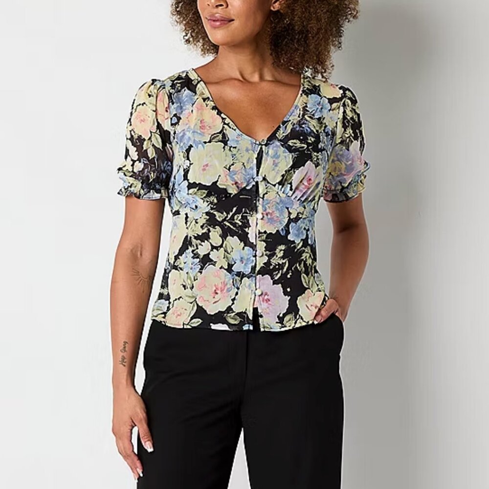 Brannan Womens Short Sleeve Blouse with Tank - Size medium 925222